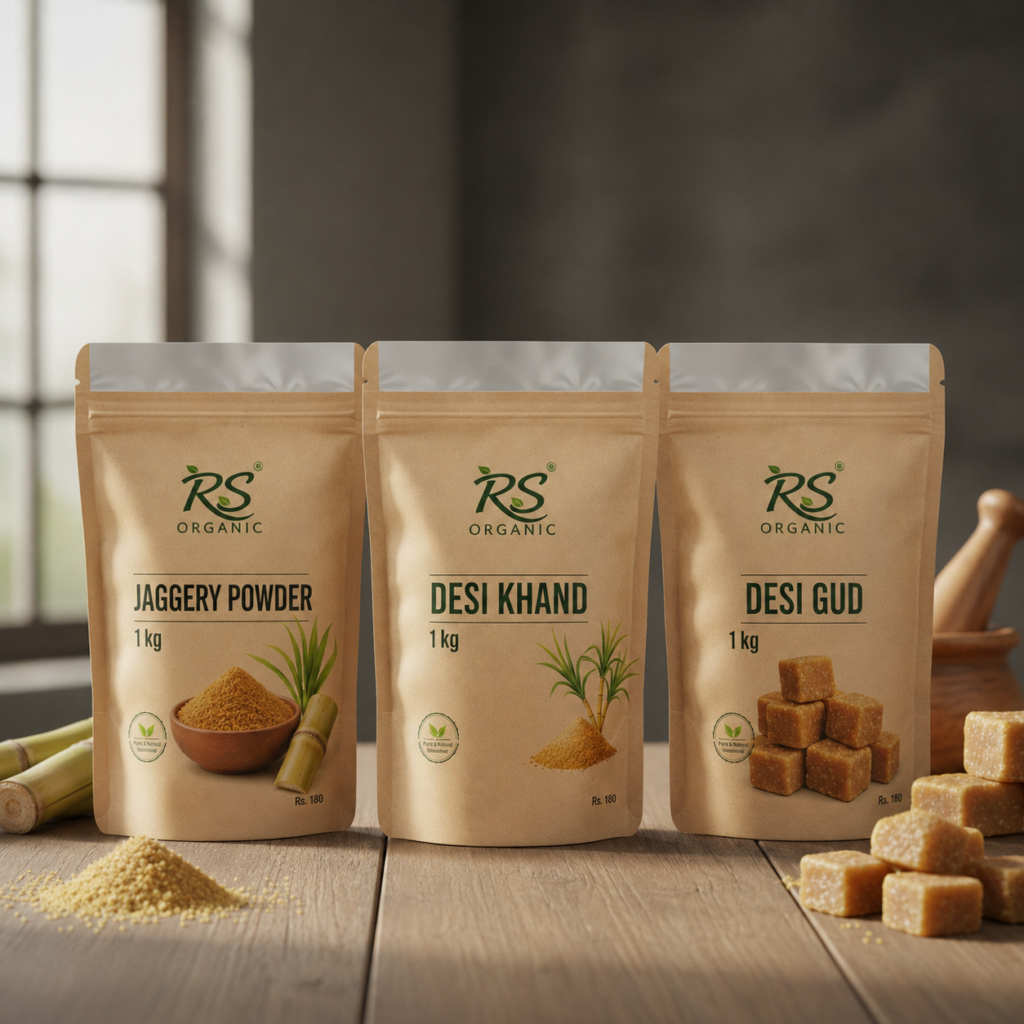3 Combo Pack Desi Khand Desi Gud Jaggery Powder (Shakkar)