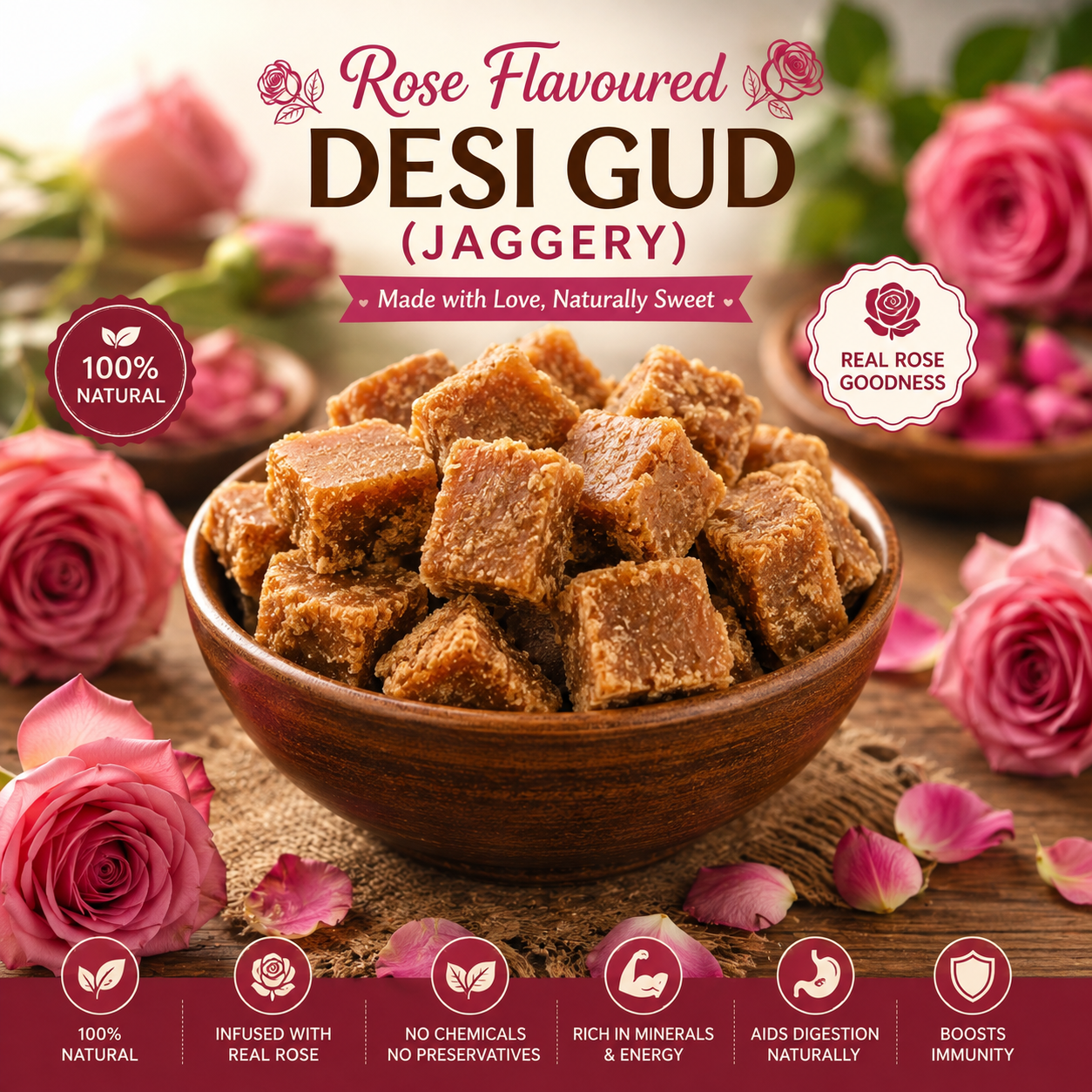 Health Benefits of Rose Flavoured Jaggery