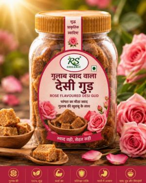 Rose Flavoured Jaggery – Premium Rose Flavoured Desi Gud